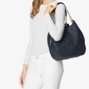 Michael Kors Black Shoulder Bag with Gold Chain